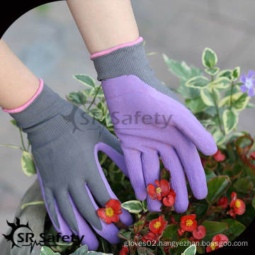 SRSAFETY 13G knitted nylon liner purple foam latex coated glove